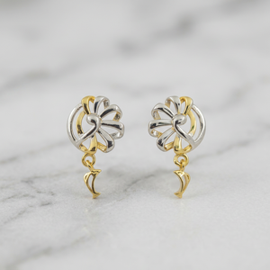 Boucles d'oreilles classiques en or jaune pur 22 carats pour femmes avec une structure solide et durable offrant un style décontracté élégant - Product Image 2