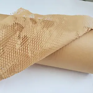 Wholesale 50CM*250M wrap pack body wrap Honeycomb Cushioning Paper Roll Customized Size Honeycomb Packaging Paper