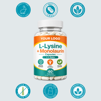 Kapsul OEM/ODM L-Lysine Plus Monolaurin, Suplemen Diet Pendukung Sistem Imun, Label Pribadi