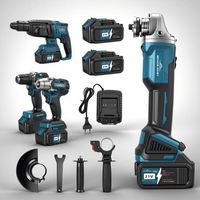 Meilleure Offre : Kit d'Outils Électriques Sans Fil Certifiés de Qualité Supérieure, 5 Pièces, 20V/21V, pour Usage Professionnel