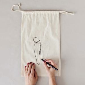 Custom Printed Recycled Organic Cotton Canvas Drawstring <b>Shoe</b> Dust <b>Bag</b> with Logo, Dustbag for <b>Shoes</b> - Product Image 2