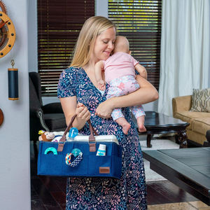 Venta al por mayor precio barato fieltro mamá pañal Caddy organizador hogar cesta fieltro bolsa <span class=keywords><strong>de</strong></span> almacenamiento Baby Shower bolsas con su propio logotipo - Product Image 5