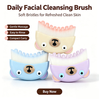 Brosse nettoyante visage professionnelle en gros pour usine OEM/ODM, design ours de dessin animé mignon, végane, douce, pour le nettoyage lymphatique et le contour du visage