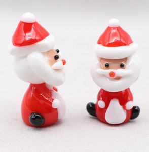 ムラノアートガラス工芸品サンタクロース彫刻手作り雪だるまかわいい鹿動物クリスマスのための小さなクリスマスツリーの置物 - Product Image 6