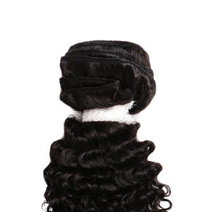 FH Natural Black Color Original Curly <strong>Hair</strong> Weave Cuticle Aligned Human <strong>Hair</strong> Bundle With Lace Frontal Closure - Product Image 3