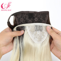 Queue de cheval à enrouler en cheveux chinois 100% Remy, prix de gros, avec pointes à double tirage et trame double cousue à la machine pour femmes