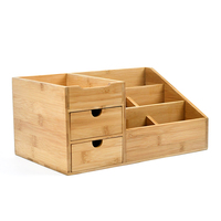 Caja de almacenamiento de escritorio de madera de alta calidad WDF, carpetas de archivos colgantes, organizador de cartera de documentos, organizador de escritorio de bambú para escritorio