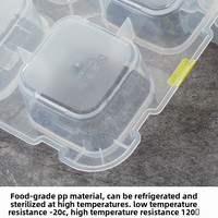 Boîte en plastique de petite taille avec compartiments pour la conservation des échantillons alimentaires des cantines scolaires et des restaurants de maternelle