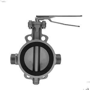 Vanne papillon en acier inoxydable à siège métallique de type wafer à double décalage haute performance COVNA, commande urgente, avec volant manuel - Product Image 1