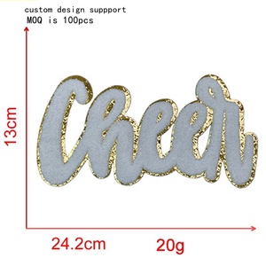 Moda. Letras bordado apliques 5,5 CM altura <span class=keywords><strong>NFL</strong></span> equipo nombre CHIEFS Chenille rojo brillo inglés letra hierro en parches - Product Image 4