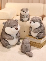 Jouet loutre en peluche super doux PP coton rempli de motifs lavés sous vide Collection d'animaux pondérés pour le soulagement du stress Anniversaire parfait