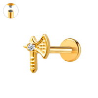 Lot de Piercings Labret en Titane F136 avec Zircon pour Lèvre, Cartilage et Oreille – Bijoux de Corps pour Mariage