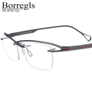 Borregls Tinh Khiết Titan Kính Khung Men 2025 New Thiết Kế Thương Hiệu Vuông Kính Mắt Nửa Vành Semi-Không Có Vành Kính Quang Học 185756 - Product Image 1