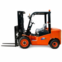 Chariot élévateur électrique tout-terrain 3 tonnes avec écran multilingue et pneus pneumatiques pour opération en quai de chargement