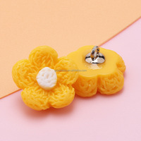 Kancing Jahit Resin 18MM Motif Bunga Camellia Warna-warni Bentuk Tidak Beraturan Kancing Anak Lucu DIY Kancing Bunga Anak-anak