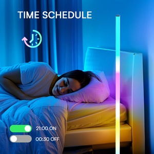 360-degree Ambient <b>Light</b> RGB LED Modern Plastic Corner Floor Lamp Foldable Remote App Controlled Living Room Hotel - Product Image 4