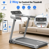 Caminadora Eléctrica Plegable con Pantalla LED Extra Ancha, 16 km/h, con Vibración