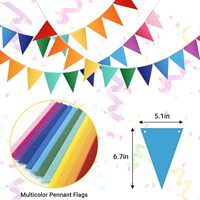 Chaîne de fanion arc-en-ciel personnalisée de 7m à 25 broches à utiliser comme drapeaux décoratifs pour les fêtes, les défilés et les événements de vacances