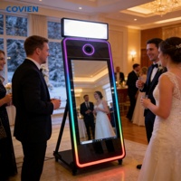 Photomaton portable nouvelle génération de 70 pouces avec écran tactile intelligent, cadre LED et impression thermique rapide