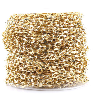 Cadena de acero inoxidable ovalada de 7 mm de ancho, color dorado, resistente, para pulsera, collar, uso decorativo. - Product Image 3
