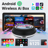 Rhythm Wireless Carplay Ai Box 8G 128G Qualcomm 6125 Android 13 Carplay Android Auto Navigasi GPS Layar Terpisah Output Video HD
