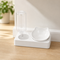Fontaine à eau automatique inclinée pour chien et chat, design moderne et élégant, protection du cou, résistante à l'humidité, en plastique solide, carrée, pour intérieur