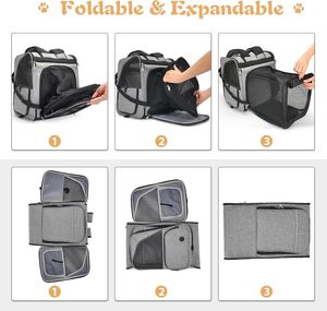 Sac à dos pour chat Sac à dos extensible à 2 côtés pour animaux de compagnie pour chats et chiens, convient jusqu'à <span class=keywords><strong>20</strong></span> lb, transporteur respirant pour chat avec laisse de sécurité intérieure - Product Image 3