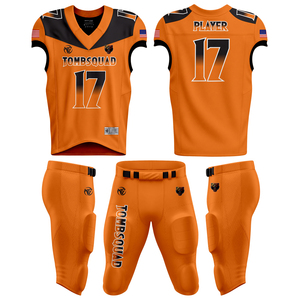 Ensemble d'uniformes de football américain à manches courtes, style populaire, sublimation, légers et abordables - Product Image 1