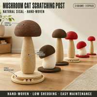Griffoir pour chat en sisal en forme de champignon, résistant à l'usure, sans débris, jouet vertical pour aiguiser les griffes, fourniture de Noël en carton