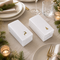 Grand stock de serviettes de table en papier Airlaid, dimensions personnalisées, impression dorée, OEM ODM, serviettes jetables