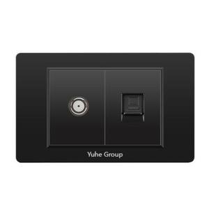 Panel de enchufes de pared para TV por cable, PC industrial, ordenador, satélite, con interruptor - Product Image 1