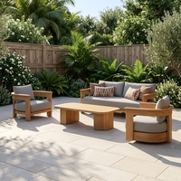 Ensemble de canapés modernes pour l'extérieur, chaise de loisirs, meubles de luxe en teck pour patio, balcon, jardin, imperméable et durable