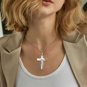 Merryshine 925 <span class=keywords><strong>plata</strong></span> esterlina mujeres Jesucristo Cruz <span class=keywords><strong>de</strong></span> Caravaca colgante collar <span class=keywords><strong>para</strong></span> hombres - Product Image 6