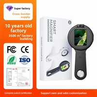 New Selling 500X 16 LED Acrylic Lens Magnifying Mirror Kids Science Tool Mini Pocket Microscope Digital Magnifier Toy