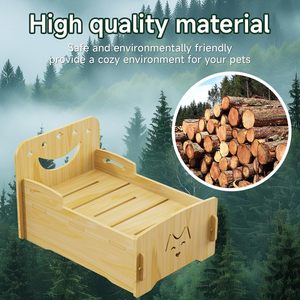 Cama de Madera para Gatos - Cama Interior para Mascotas, para Gatos, Perros, Conejos, Gatitos y Animales Pequeños, Antimicrobiana y Transpirable, Fácil de Montar - Product Image 4