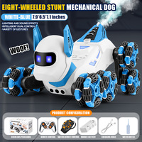 Robot chien intelligent programmable électrique pour enfants DWI 8 roues avec lumière, son et pulvérisation