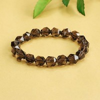 Bracelet en obsidienne Aiyu en gros avec perles de cristal cubiques à facettes aléatoires, livraison directe en direct d'usine S3090508