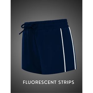 Pantalones cortos para correr FOXA para mujer, de secado rápido, elásticos, de cintura alta, con bolsillos con cremallera, ropa deportiva azul real - Product Image 3