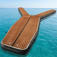 Ponton gonflable durable de dock de la plate-forme flottante Y de stationnement de bateau à moteur avec la surface de teck