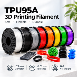 Filamento para Impresora 3D TPU95A, Suave y Flexible, Tolerancia de ±0.02mm, Resistente al Desgaste para Impresión 3D FDM, Piezas Flexibles Funcionales - Product Image 1