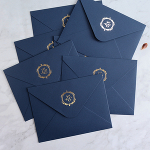 Sobres Azul Oscuro con Borde Dorado para Invitaciones, Tarjetas de Felicitación y Eventos de Ceremonia de Cumpleaños - Product Image 3