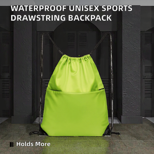 Sac à dos unisexe de sport tendance 20-38L grande capacité avec motif lettres, cordon de serrage, poche intérieure, en polyester imperméable, personnalisable - Product Image 2