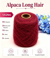 Fil à tricoter et à crocheter de luxe en velours nuageux, doux, moelleux, extensible, de haute qualité, 1/4.2 Nm, style alpaga à poils longs