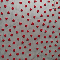 Kain nilon warna pink merah hijau putih hitam biru ungu kuning cokelat dengan motif hati, polkadot, flocking, mesh, dan renda untuk pakaian dalam online