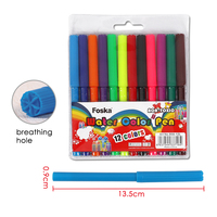 Foska Muti-couleur plastique sécurité personnalisé Non toxique feutre pointe eau couleur encre marqueur stylo pour enfants dessin bricolage cadeau
