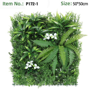 Pannello di Siepe Artificiale 50x50cm con Piante Verdi <span class=keywords><strong>e</strong></span> Fiori <span class=keywords><strong>Bianchi</strong></span> per Decorazione di Giardini, Hotel <span class=keywords><strong>e</strong></span> Sfondi Commerciali - Product Image 2