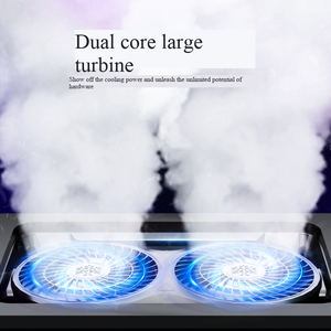 Supporto di Raffreddamento per Laptop in ABS Silenzioso con Doppio Turbo e Pressione dell'Aria, Altezza Regolabile, Luce Colorata, Adatto per Laptop da 15-21 Pollici - Product Image 3