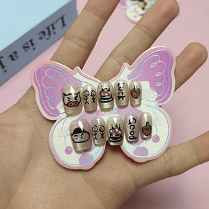 Uñas Postizas <span class=keywords><strong>de</strong></span> Dibujos Animados para Niñas <span class=keywords><strong>de</strong></span> 10 a 16 Años, 10 Piezas, Puntas <span class=keywords><strong>de</strong></span> Uñas Xiao Xin, Pegatinas <span class=keywords><strong>de</strong></span> Uñas con Diseño <span class=keywords><strong>de</strong></span> Pastel <span class=keywords><strong>de</strong></span> Fresa - Product Image 3