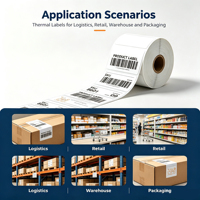 Label Thermal Perekat Sendiri Ukuran Kustom Tahan Air Gulungan Label Thermal untuk Printer Barcode Kertas Label Thermal