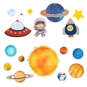 Space Planet Cake Toppers Paper Round Birthday Decoration Eco Friendly Card Inserts - Product Image 4